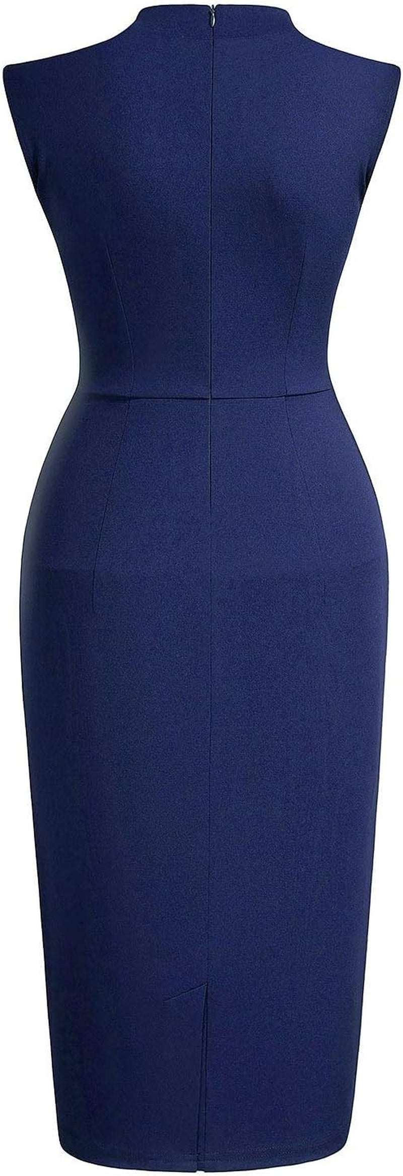 Women'S Retro 1950S Style Half Collar Ruffle Cocktail Pencil Dress